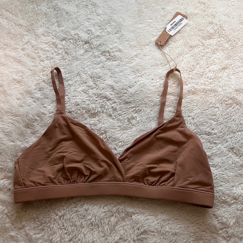 SKIMS Fits Everybody Crossover Bralette Sienna BR-TRI-0235 Brown Size Small NWT